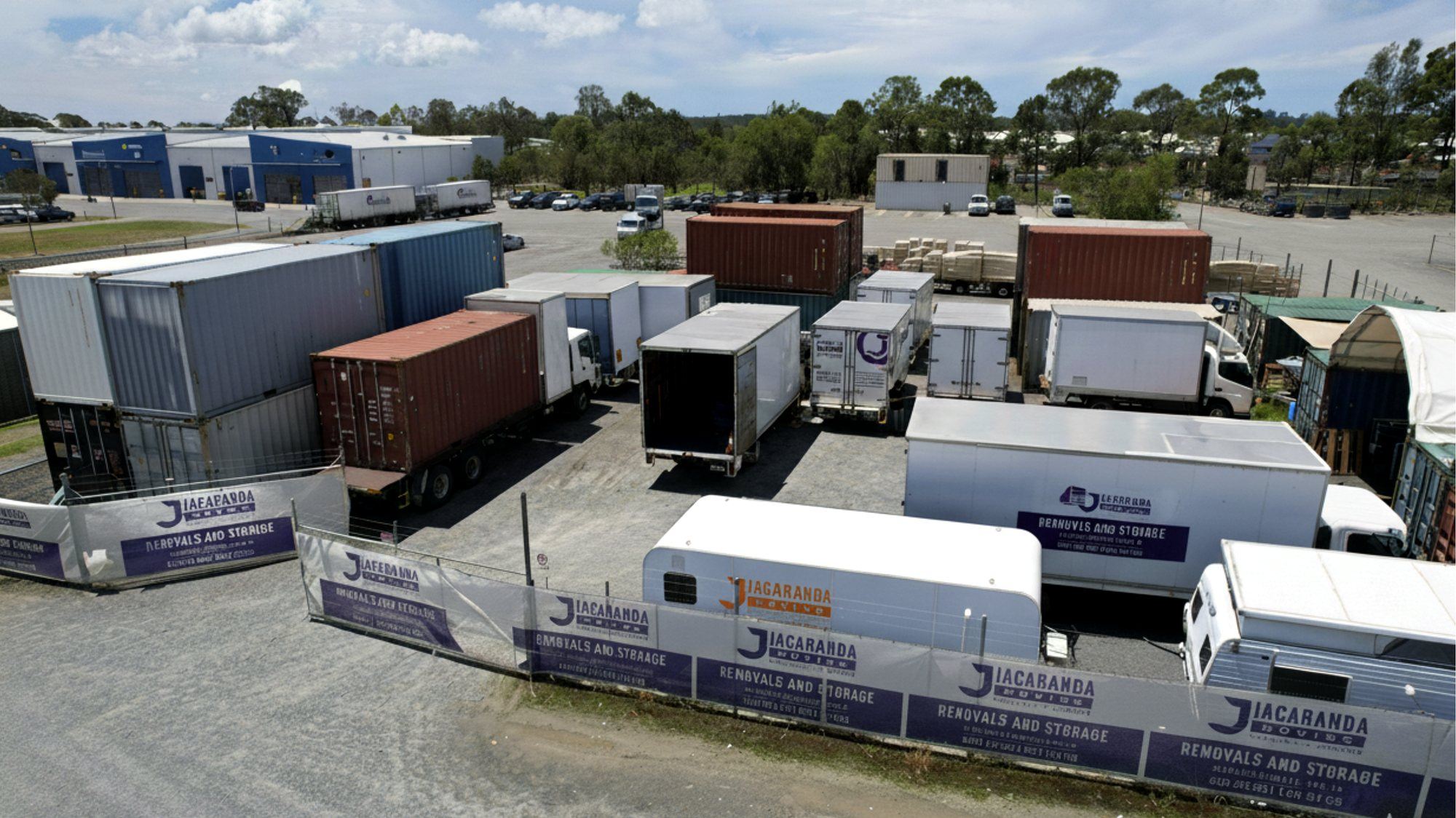Jacaranda Moving fleet and secure container storage yard, Brisbane & Gold Coast